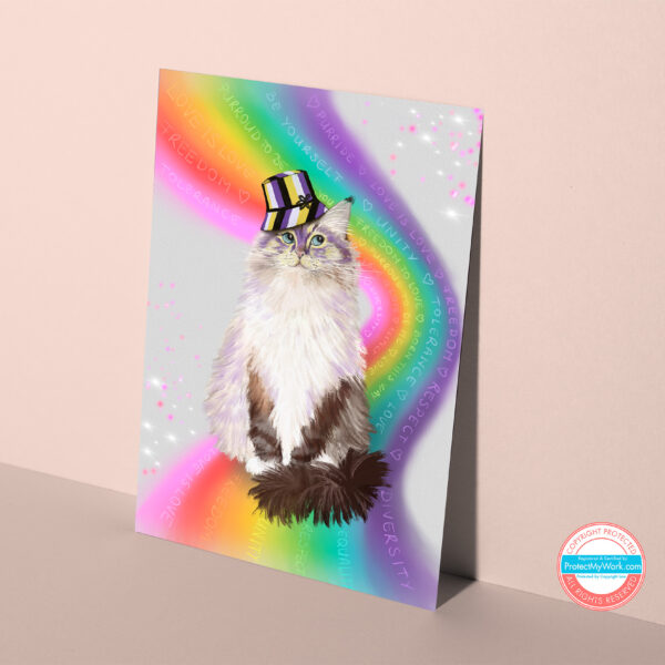 Non-binary ragdoll cat card