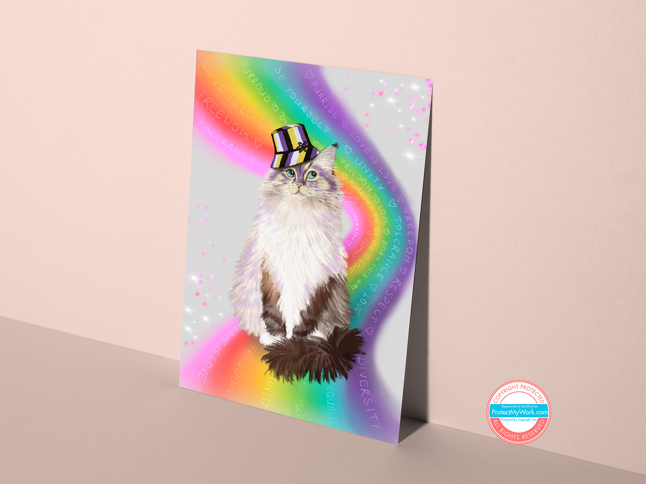 Non-binary ragdoll cat card