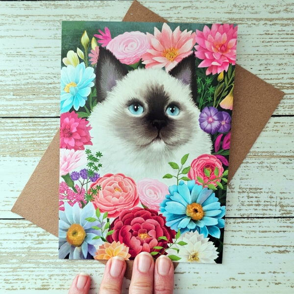Ragdoll Cat With Flowers - Image 2