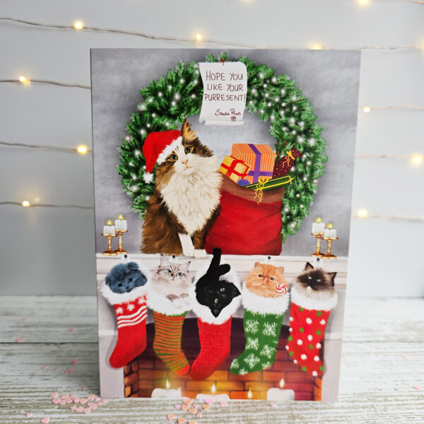 Santa Paws Cat Greeting Card - Image 2