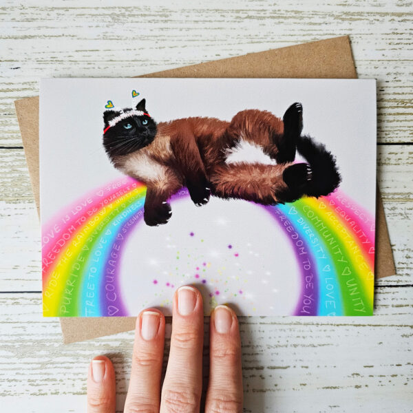 Siamese Rainbow Cat Card - Image 2