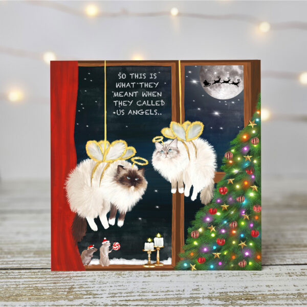 Ragdoll Cat Angels Christmas Card - Image 3