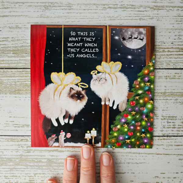 Ragdoll Cat Angels Christmas Card - Image 2