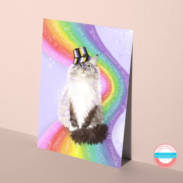 Non binary ragdoll cat LGBTQ greeting card
