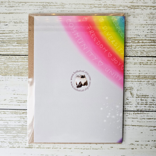 Fluffy Rainbow Cat Card - Image 3