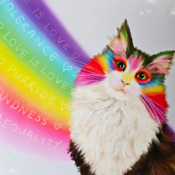 Fluffy Rainbow Cat Card - Image 5