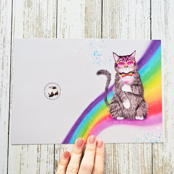 Rainbow Tabby Cat Card - Image 3