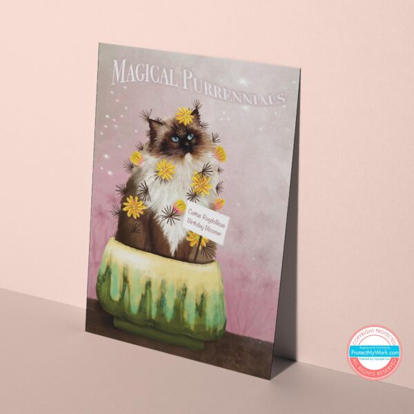 Ragdoll cat birthday card