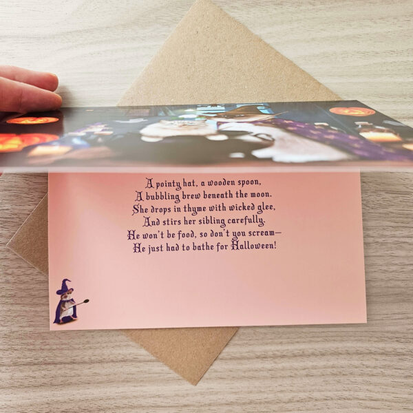 Ragdoll Cat in a Cauldron Halloween Card - Image 6