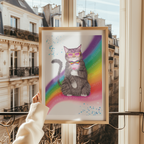 Tabby Cat On The Rainbow Pride Art - Image 2
