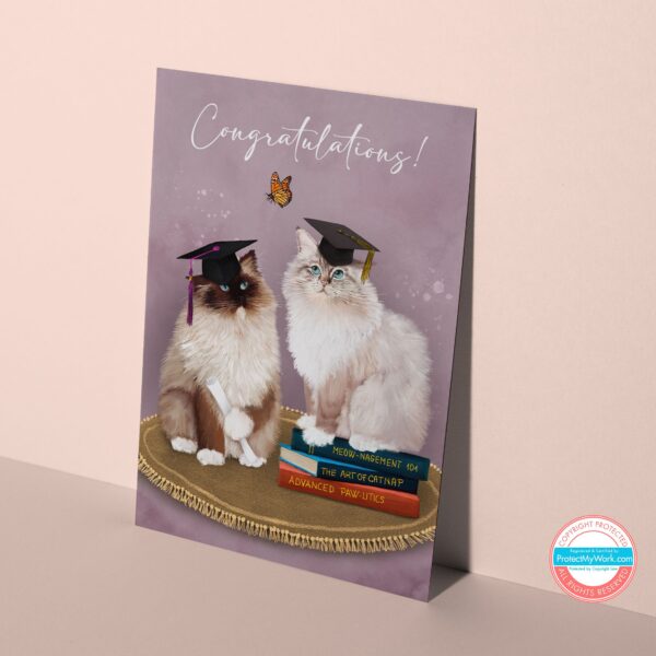 Ragdoll Cat Graduation Greeting card