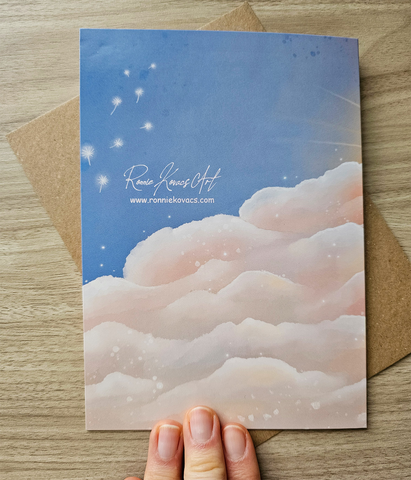 Orange Sun Cat Celestial Greeting Card With Affirmation - Image 4