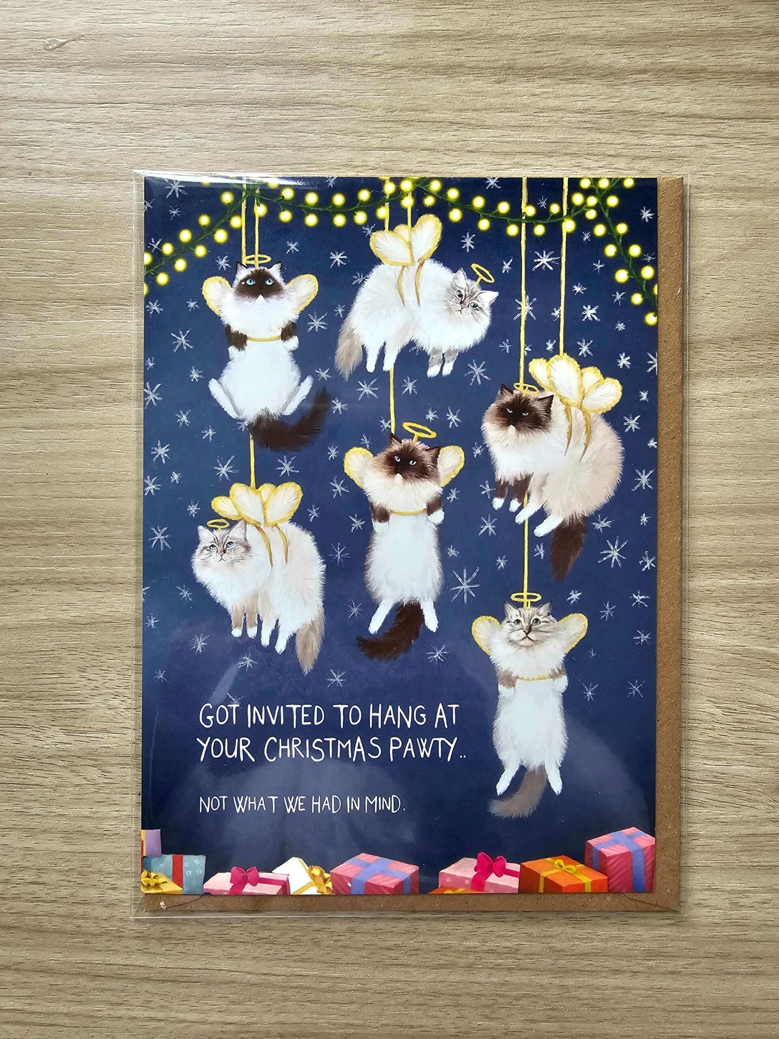 Ragdoll Cat Angels Christmas Card - Naughty Kitty Angels - Image 2