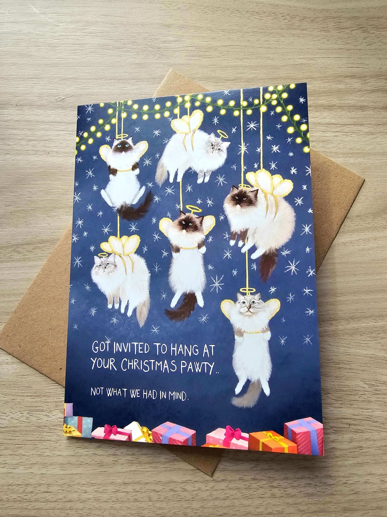 Ragdoll Cat Angels Christmas Card - Naughty Kitty Angels - Image 4
